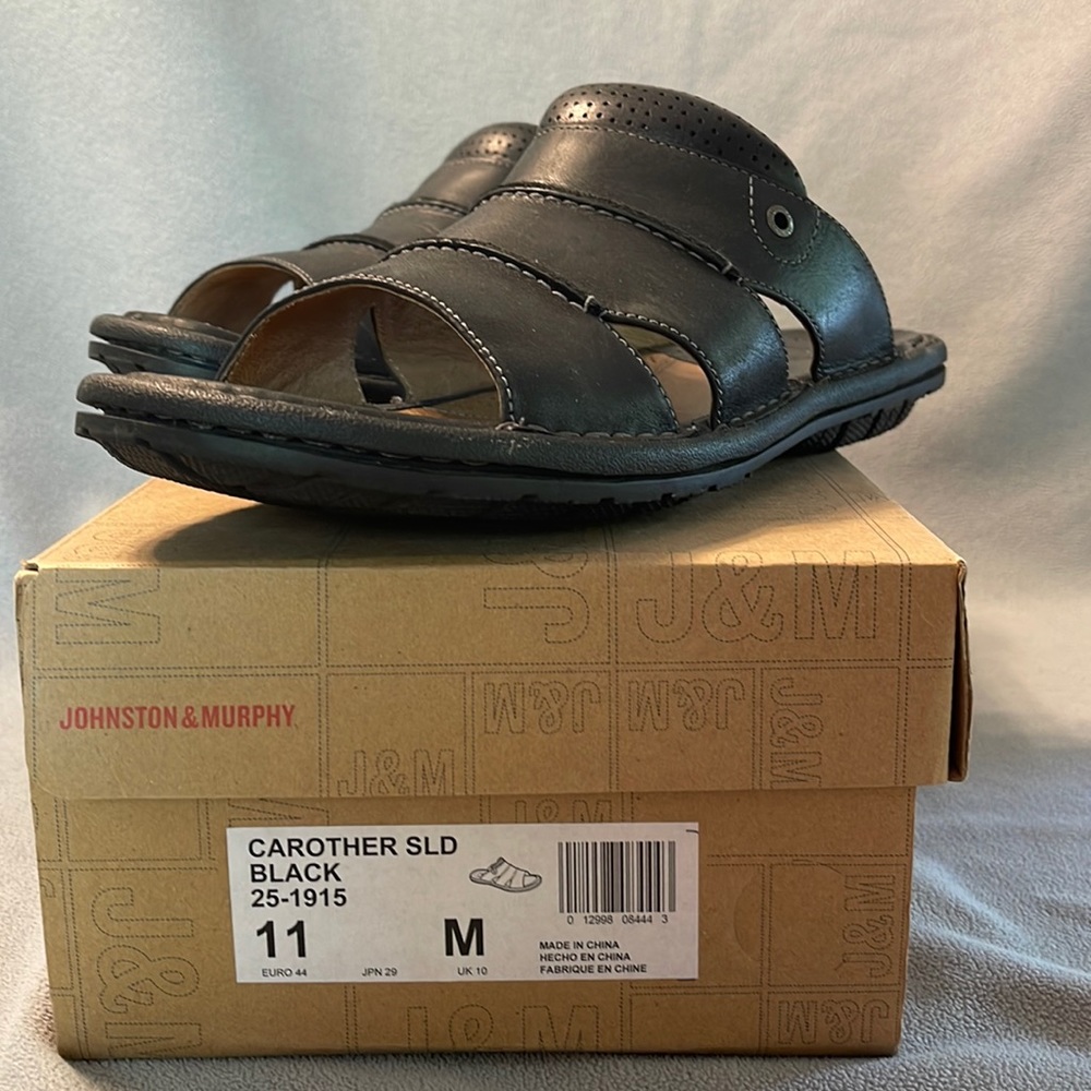 Johnston&Murphy sandals, color black. Sizes 11.
